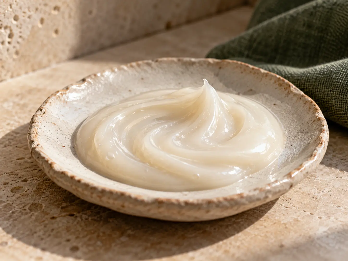 Creamy texture representing panthenol hair care